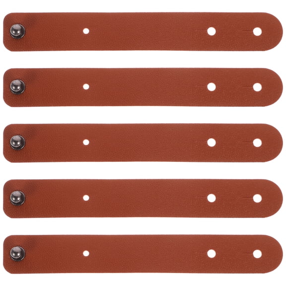 FRCOLOR 5pcs Leather Cable Ties Wire Ties Cord Organizer Ties Cord Winder Men Stocking Stuffers,7.48"X1.06"X1.06"