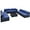 Navy, variant on Gymax 10PCS Rattan Furniture Set Outdoor Wicker Sofa Table Cushioned Seat Patio Navy