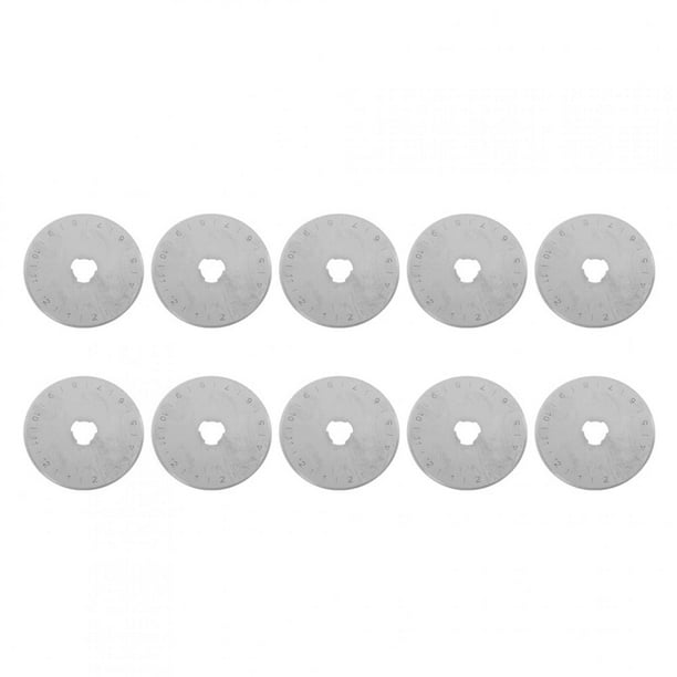 10 piezas de cuchillas de repuesto de cortador de 45 mm, hechas de acero de aleación, alta resistencia al desgaste, larga vida útil, para cortar tela de cuero, papel, herramienta para manualidades