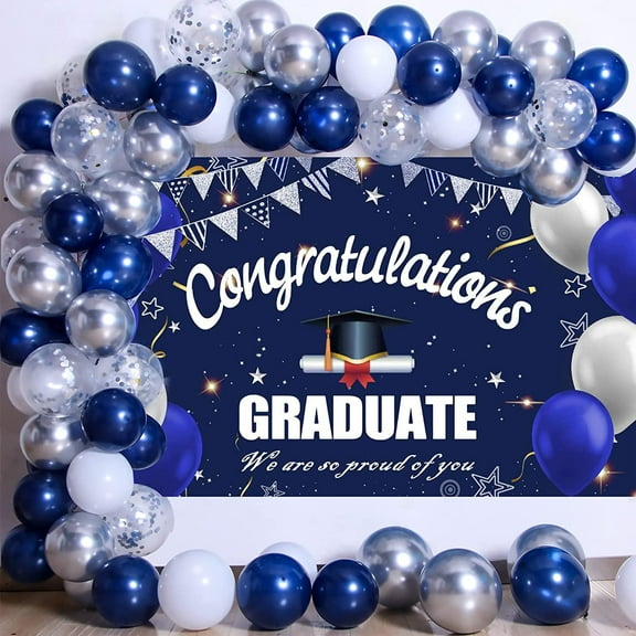 Graduation Party Decorations, Congratulations Graduate Banner Balloons, Graduation Backdrop Decor