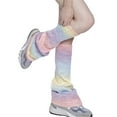 thumbnail image 4 of Wangsaura Women's Knit Slouch Socks, Gradient Rainbow Color Footless Boot Cuff, 4 of 5