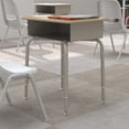 thumbnail image 3 of BizChair Student Desk with Open Front Metal Book Box - Maple/Silver, 3 of 11