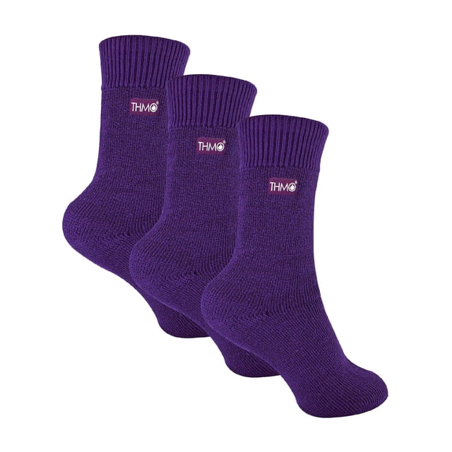 3 Pairs Kids Thermal Socks | THMO | Ribbed Soft Top Fleece Fluffy Inner Warm Socks for Boys & Girls