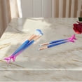 thumbnail image 4 of Unique Bargains 4 Pcs Portable Mermaid Makeup Brush Set for Bathroom Blue Plastic Handle Nylon Hair, 4 of 5
