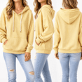 thumbnail image 2 of Women's Printed Hooded Sweatshirt, Pullover Drawstring Sports Hoodies, Relaxed Fits Long Sleeve Outdoor Workout Tops, 2 of 8