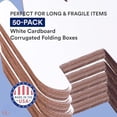 thumbnail image 3 of Small Box Mailers 12x2x2" White (Pack of 50) Corrugated Cardboard Box Mailer for Packing, Moving, Storage | Bulk Gift Box or Product Packaging for Small Business, Home, FBA, 3 of 5