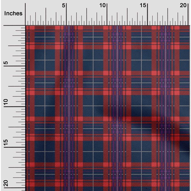 oneOone Georgette Viscose Fabric Tartan Check Print Fabric By The Yard 42 Inch Wide