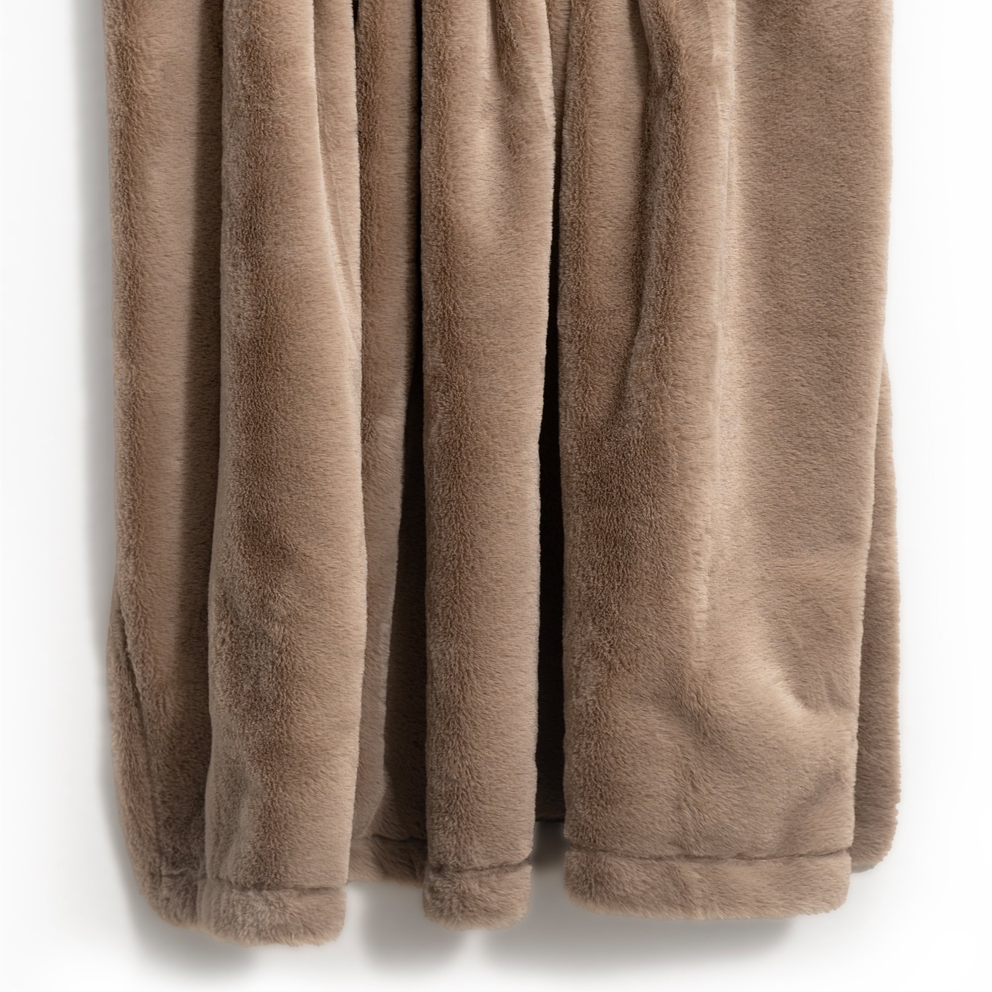 Americanflat Throw Blanket - 50x60 Inch Double Sided Luxe Faux Fur - Soft Plush Fleece Bedding - Cozy Warmth For Living Room Couch Or Sofa - Taupe