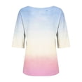 thumbnail image 5 of 3/4 Sleeve Shirts For Women Ladies Tops And Blouses Womens Printed T Shirts Womens Gradient Color Shirts Cute Tshirts Shirts Work Tops Printed T Shirts For Women Petite Tops For Women, 5 of 6