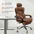 thumbnail image 4 of WXJHL Ergonomic Office Chair High Back Cushion Lumbar Back Support Computer Chairs with Footrest and Lumbar Support PU Leather Office Reclining Chair Gameing Chair Desk Chair（Brown）, 4 of 6