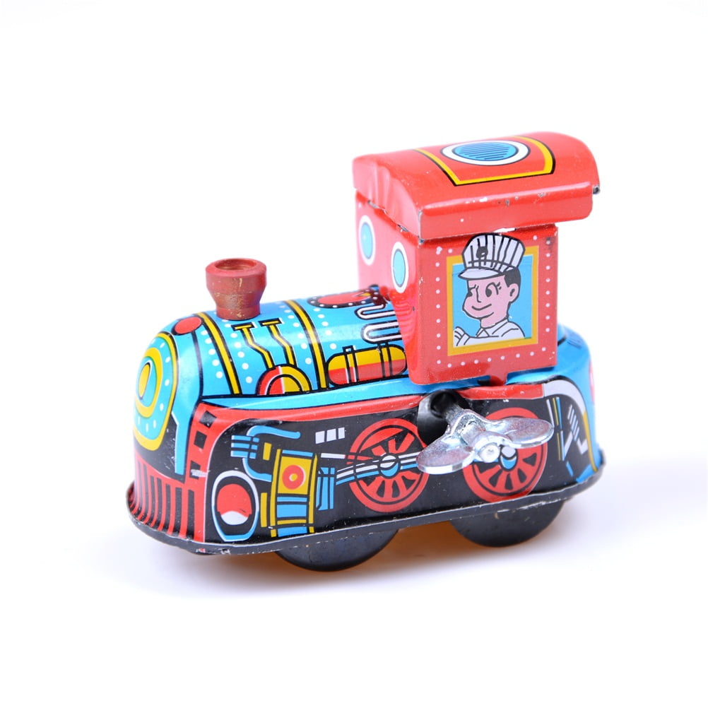 Retro Steam Train Reminiscence Children Vintage Wind Up Tin Toys EL 