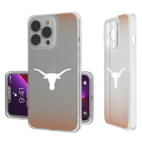 Texas Longhorns Linen Logo iPhone Clear Case