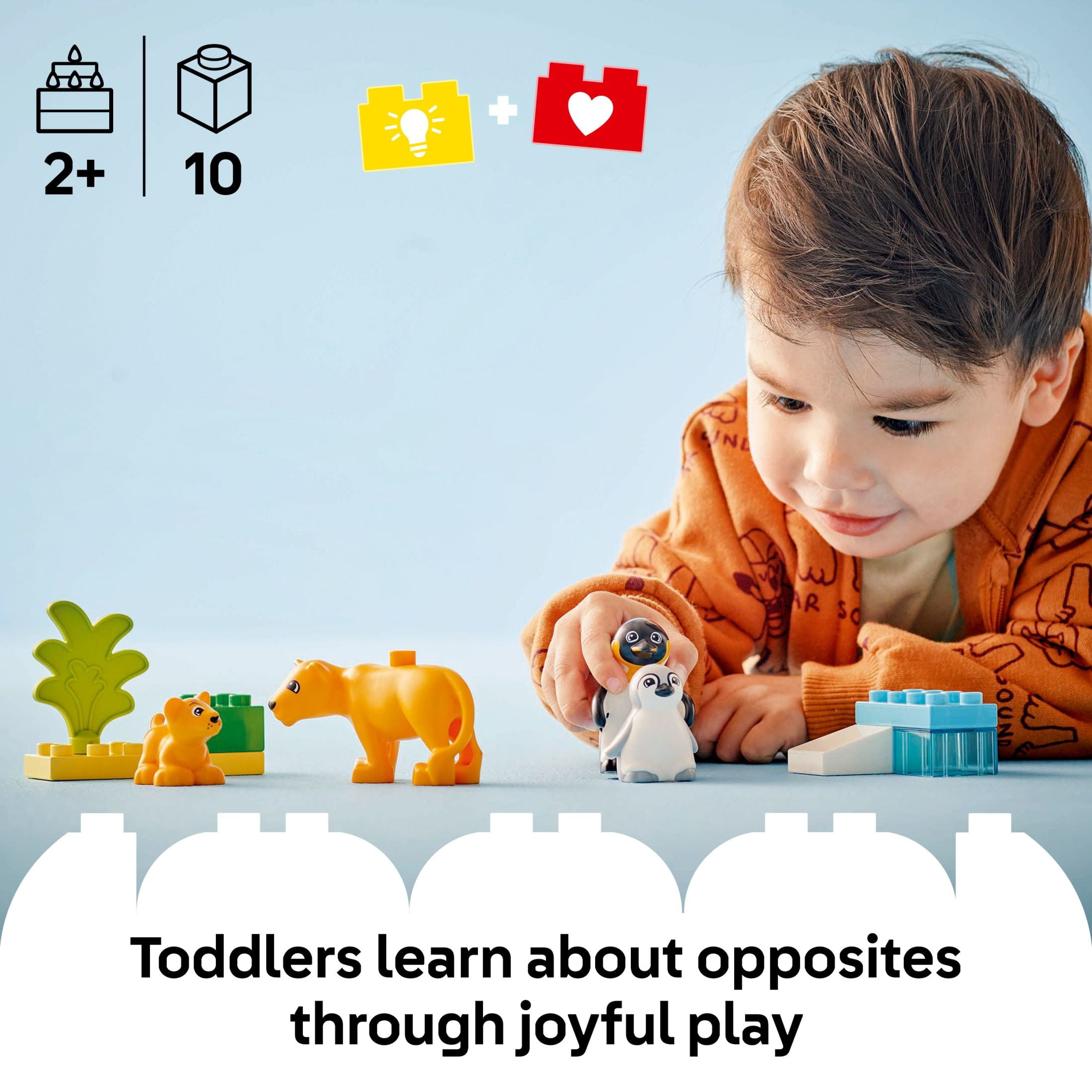 LEGO DUPLO Town Wild Animal Families Penguins & Lions Building Toy Playset - Preschool Learning & Educational Animal Toy for Toddlers, Boys and Girls, Ages 2+ - Baby Gift Ideas - 10442
