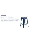 thumbnail image 4 of Flash Furniture Commercial Grade 24" High Backless Distressed Antique Blue Metal Indoor-Outdoor Counter Height Stool, 4 of 9