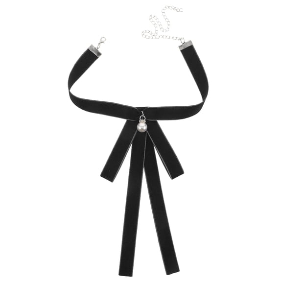 ELAYARD Women's Black Bow Tie Necktie with Stylish Bowknot Design, Adjustable for Daily Wear, School, Office, and Formal Occasions