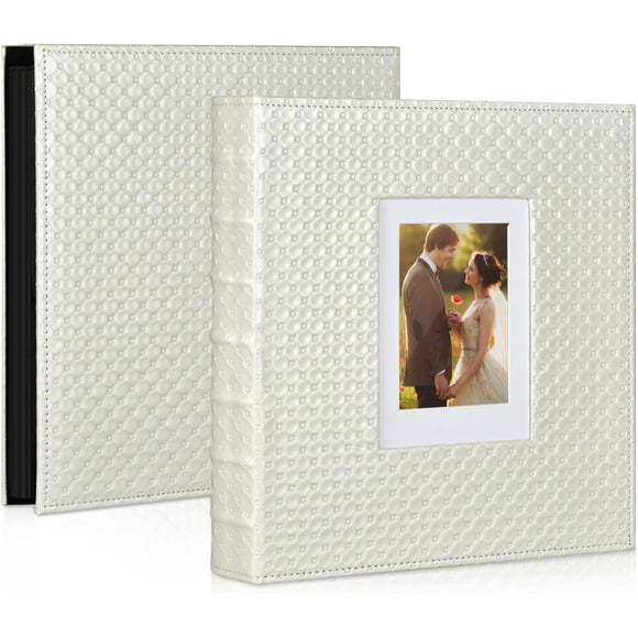 shiyou-Wedding Leather Photo Albums for 4x6 Pictures, 600 Pockets Large Capacity Family Photo Album, Holds 600 Horizontal and Vertical Photos