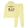 thumbnail image 2 of ibuvkizy Hoodie Sweatsuits Women 2 Piece Outfit!Outfits Men's and Women's Sports Tracksuits Long Sleeve Pullover Hoodies Sweatshirt Loose Coat and Sweatpants Fall Winter Suit Yellow,S, 2 of 7