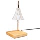 thumbnail image 2 of Lámpara calentador de velas Lámpara de fusión de cera de vela aromática eléctrica regulable decorativa con base de madera Enchufe de EE. UU. Temporización de 110-130 V Base de madera maciza Petunia, 2 of 5