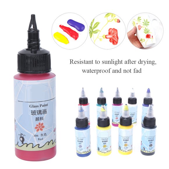 Painting Paint Acrylic Paint Glass Paint Ceramic Paint 9 Colors Painting Paint Acrylic Paint Painting Pigment DIY Art Drawing SuppliesA7009 Glass Paint