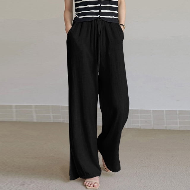 ICHUANYI Liquidación Pantalones cómodos recortados para tiempo libre para mujer, pantalones deportivos de color sólido, pantalones de yoga ICHUANYI WER202308255689