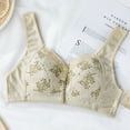 thumbnail image 2 of Harpily Daily Clothing, Bras for Women Women Sexy Lace Front Buckle Prints Underwear Without Rims Vest Lace Plus Size Bra Underwear Beige XXXL, 2 of 5