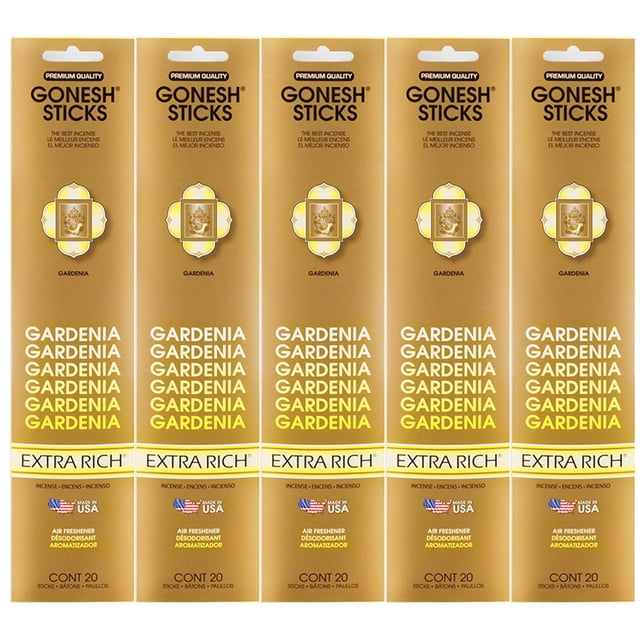 Incienso Gonesh Gardenia – 5 paquetes (100 varitas)