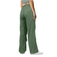 thumbnail image 5 of KJIUQ Parachute Pants for Women Baggy Cargo Pants Multi-Pocket High Rise Y2K Pants Teen Girls Wide Leg Trousers Streetwear(Z2-Green,L), 5 of 8