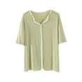 thumbnail image 3 of ZyeKqe Plus Size Pajamas Tops for Women Short Sleeve Shirts Casual V Neck Loose Fitted Undershirts Soft Comfy Loungewear, 3 of 4