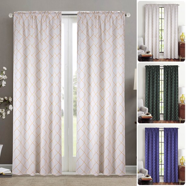 1/2 X Blackout Curtains Thermal Insulation Home Rod Pocket Top All