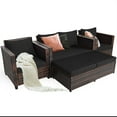 thumbnail image 4 of Patiojoy Outdoor Wicker Coversation Set with Removable Cushions Black, 5 Piece, 4 of 6
