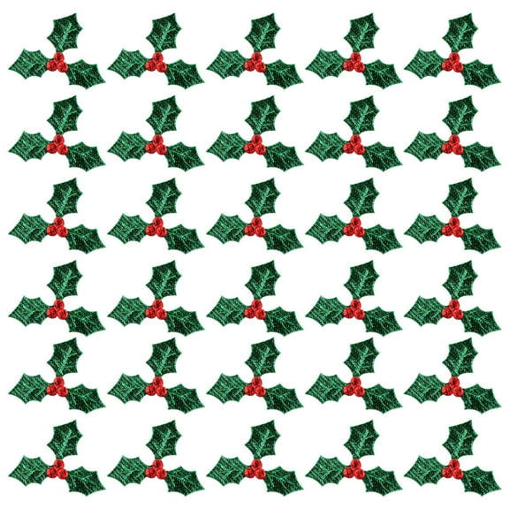 Mobestech 100pcs Christmas Crafts Mini Holly Cloth DIY Supplies for Holiday Event Decoration