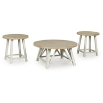 Signature Design by Ashley Fawndell 3-Piece Coffee Table Set with End Tables - Antique White/Brown Finish