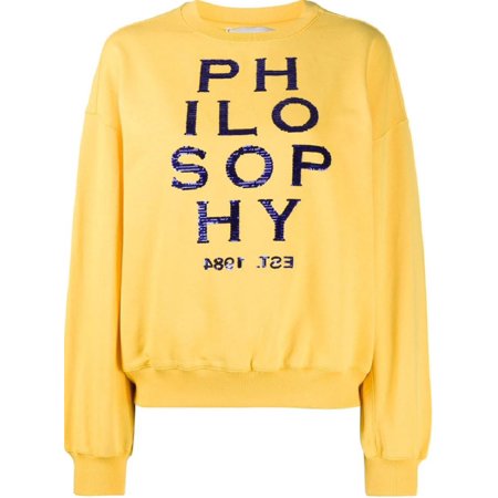 Philosophy di Lorenzo Serafini Women's Yellow Logo Sequin Sweatshirt (S)
