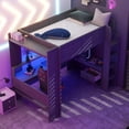 thumbnail image 4 of CoSoTower Wood Full Size Gaming Loft Bed with Desk, Multi-Storage Shelves, LED and Charging Station, Dark Gray, 4 of 9