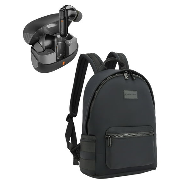 Combo Mochila Slay para laptop 14" Con Audífonos inalámbricos Pure Tws color negro