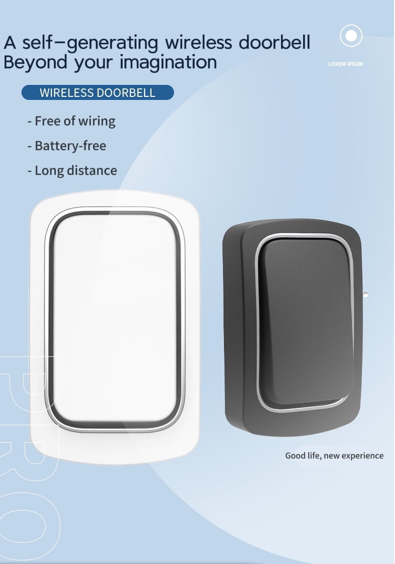 Wireless Self-powered Doorbell Household Electronic Remote Control Doorbell Battery-free Elderly Pager