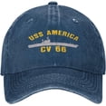 thumbnail image 2 of USS America CV-66 Baseball Cap Dad Hat Adjustable Classic Cotton Low Profile Hat Men, 2 of 7