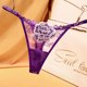 thumbnail image 1 of Tanga con flores bordadas y especias, malla transpirable, sexy, cintura baja, cinturón ajustable, ropa interior de talla grande para mujer, 1 of 6