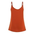 thumbnail image 6 of Wycnly Tank Tops for Women Casual Button Down Loose Fit Spaghetti Strap Tops Camisole Tank Summer Solid V-Neck Sleeveless Shirts Fashion Blouses Orange m, 6 of 7