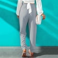 thumbnail image 6 of TRUBKH Linen Pants for Women High Waisted Comfort Resort Wear Wide Leg Linen Pants Floral Belt Pants Cruise Pants Paperbag Pant Baggy Linen Pants Fashion Drawstring Lightweight Boho Bottoms Gray 2XL, 6 of 9