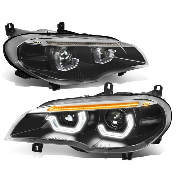 DNA Motoring Projector Sequential Headlights for 2011-2013 BMW X5