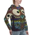 thumbnail image 6 of Fotbe Boho Owl Pattern Womens Long Sleeve Hoodie, Pullover Hooded Sweatshirt, Kangaroo Pocket Hoodie with Eye-catching Drawstrings-X-Large, 6 of 7
