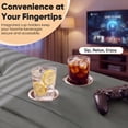 thumbnail image 3 of Furmax 66.5" Oversized Floor Sofa Couch, 2-Seater Leather Lazy Sofa Chair with Cup Holders for Gaming, Movie Nights, Living Room & Dorm, No Assembly Required, Gray, 3 of 7