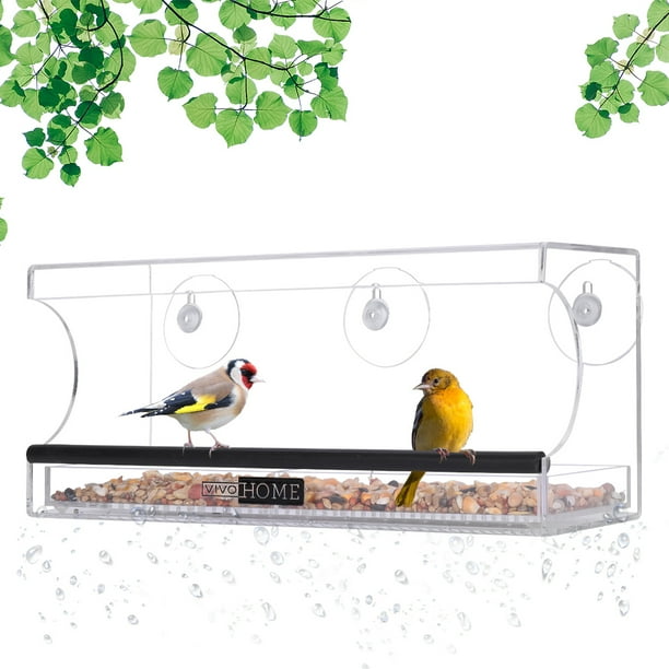 Acrylic Squirrel Proof Rectangle Clear Window Bird Feeder Walmart Com Walmart Com