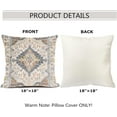 thumbnail image 2 of Boho Style Throw Pillow Cover Ethnic Design Pattern Linen Persian Carpet Tribal Pattern Throw Pillow Case Cushion Cover Home Office Decorative Square 18x18 inch, 2 of 6