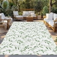 thumbnail image 2 of Green Leaves Outdoor Rug 3x5 Ft - Reversible Patio Rug Outdoor Camping Rugs, Summer Botanical Watercolor Pastoral Washable Indoor Outdoor Area Rugs, Non-Slip Outdoor Carpet Runner for Deck/Porch, 2 of 8