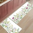thumbnail image 3 of Kitchen Rugs Set of 2, Spring Wild Flowers Kitchen Mats Rugs Non Skid Washable Anti Fatiguee, Vintage Floral Water Absorption Doormat Carpet for Bedroom/Bathroom/Living Room, 17x30in+17x47in, 3 of 6