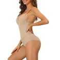 thumbnail image 4 of Women's Adjustable Shoulder Strap Bodysuit Waist Control Tummy Control Shaping Leotard Jumpsuit 2 Packs, 4 of 5