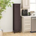 thumbnail image 4 of Costway 63" Tall Bathroom Cabinet with 2 Louvered Doors & Adjustable Shelf Elevated Legs Brown, 4 of 9