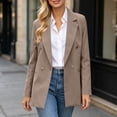 thumbnail image 7 of Karymi Blazers for Women Double Breasted Blazer, Lapel Long Sleeve Casual Business Suit Jacket with Side Pockets, 7 of 7